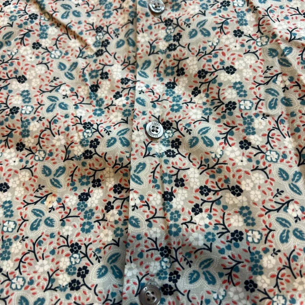 Perry Ellis Men's Floral Pattern  Button Down Shirt Size M - Picture 4 of 5